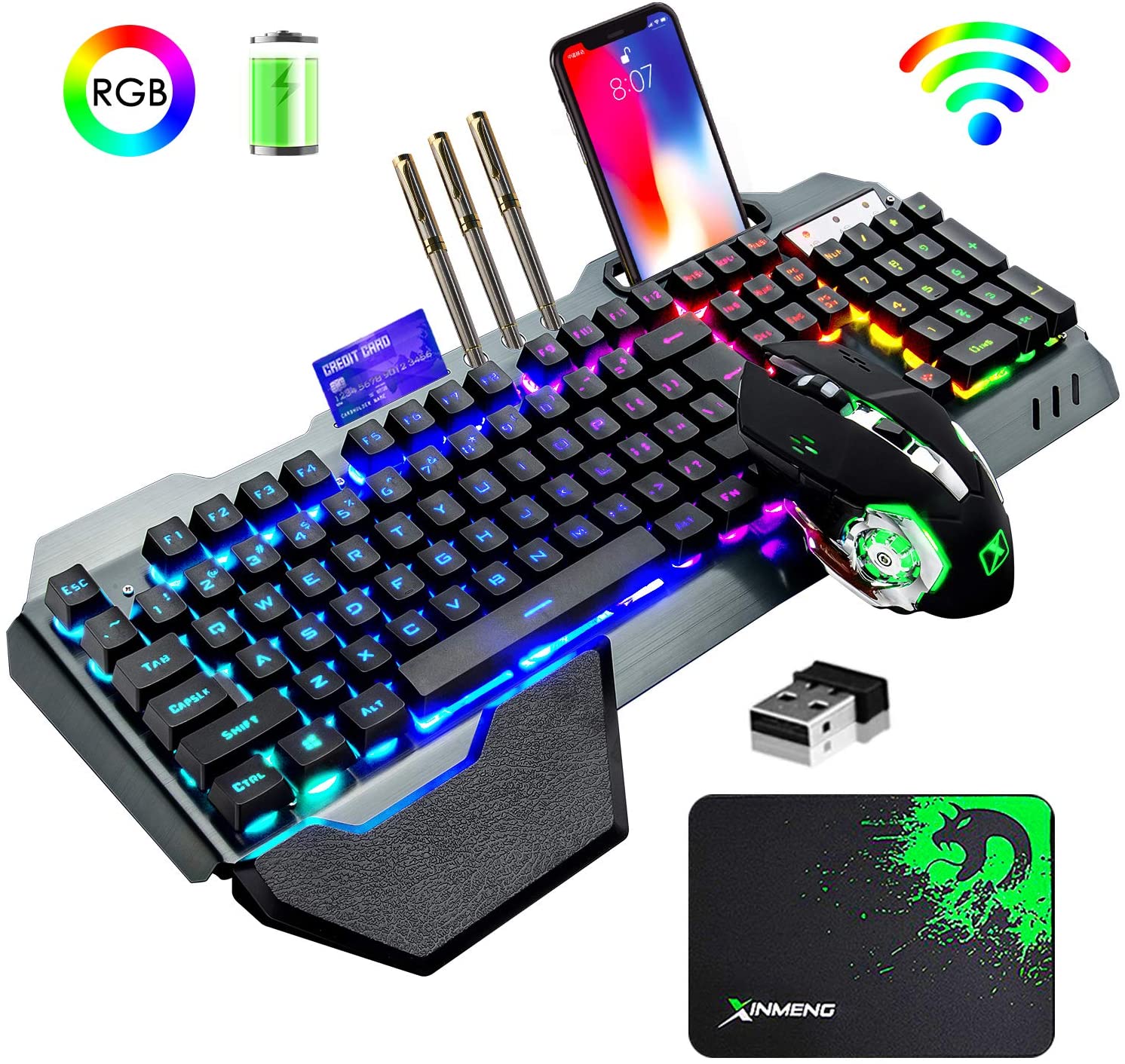 Gaming Keyboard And Mouse Combo Wireless - مجموعة لوحة مفاتيح وماوس لاسلكية للألعاب