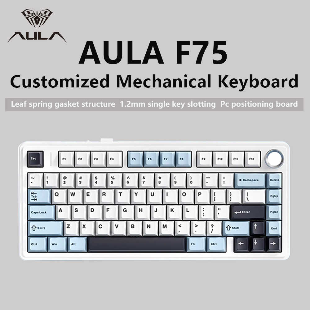Gaming Keyboard Blue Switches - AULA F75 2.4G لوحة مفاتيح ميكانيكية