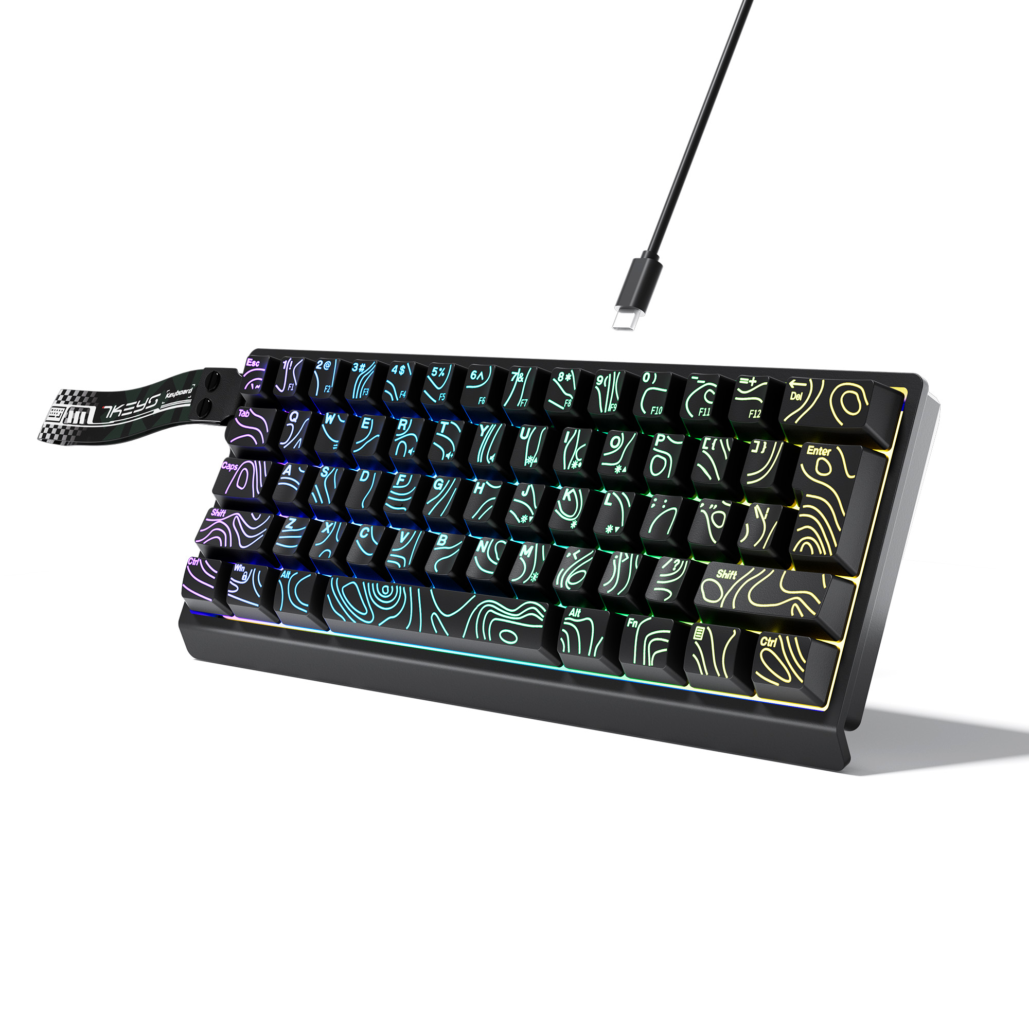 Gaming Keyboard Blue Switches - لوحة مفاتيح سلكية مدمجة بنسبة 60%