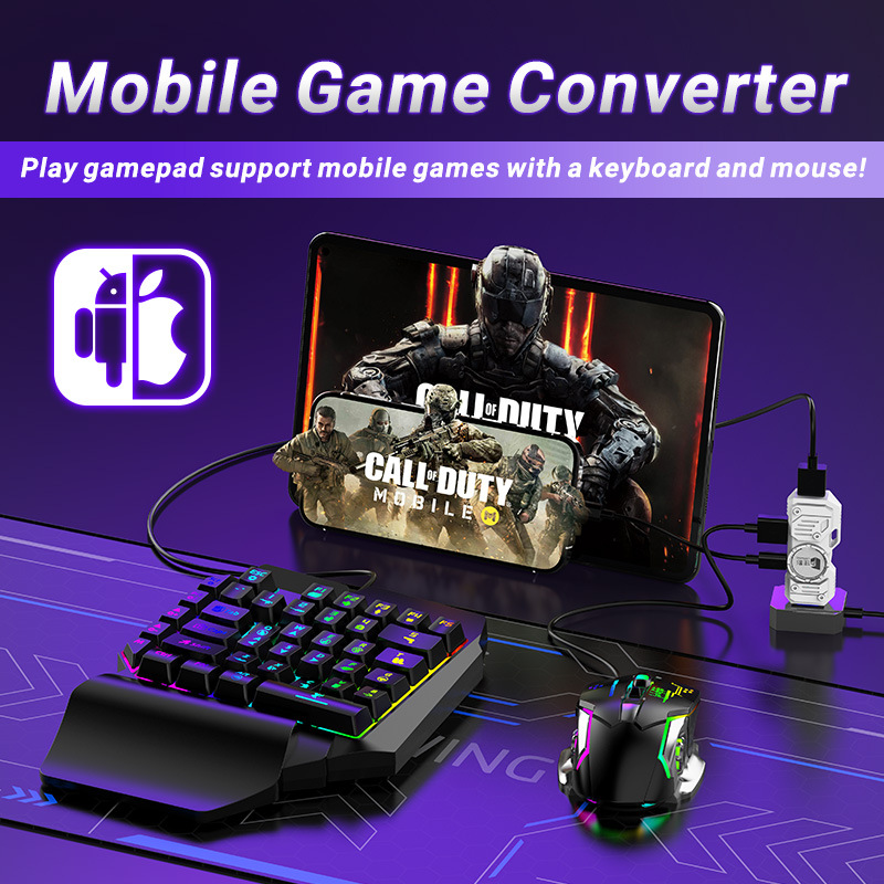Gaming Keyboard Extension - مجموعة محول ألعاب الهاتف المحمول، مجموعة