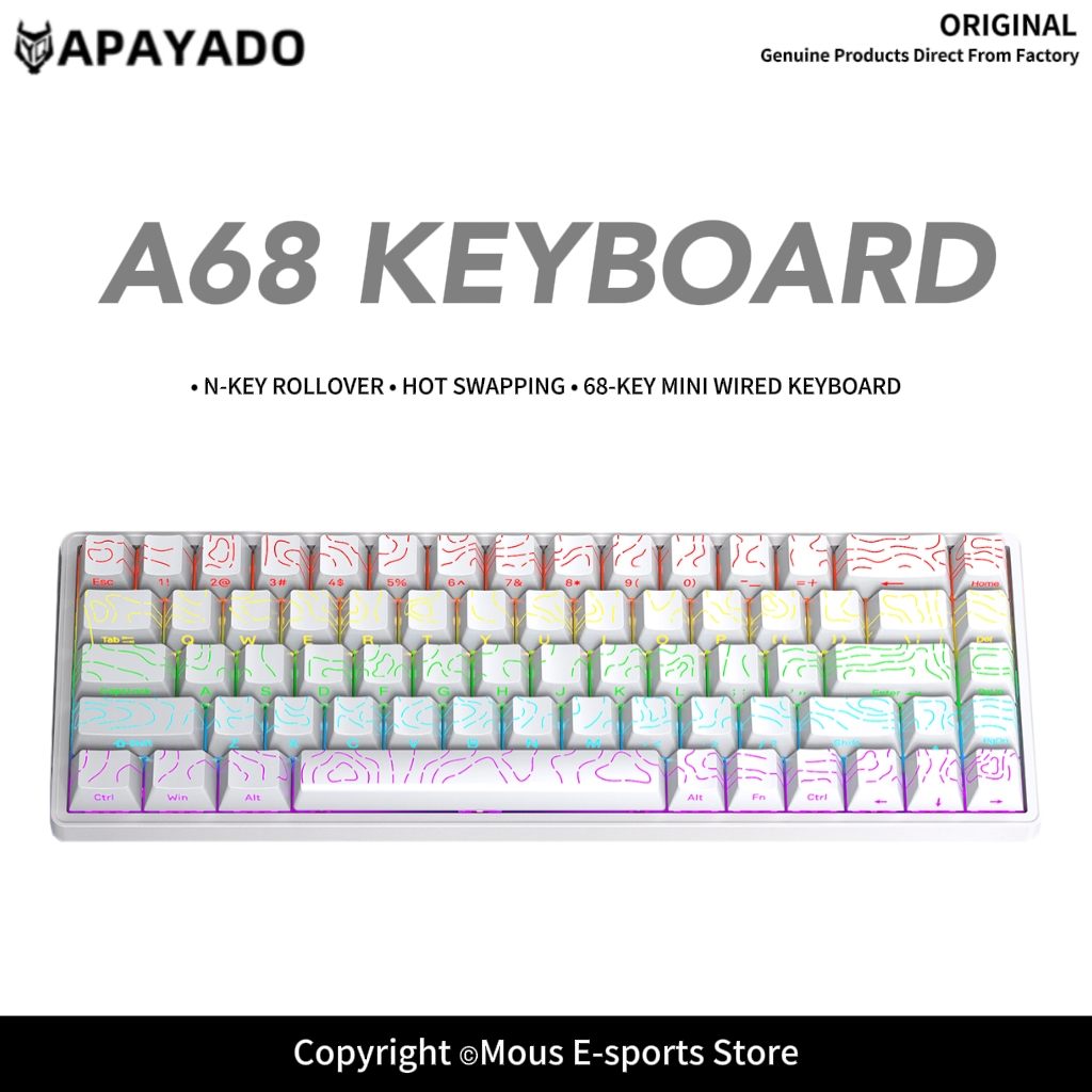Gaming Keyboard Blue Switches - لوحة مفاتيح ميكانيكية سلكية APAYADO A68