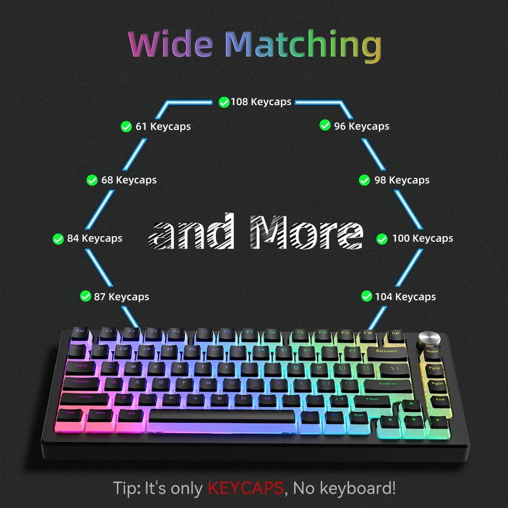 أغطية مفاتيح PBT جديدة 129 مفت - مراجعة Gaming Keyboard Blue Switches وسعره