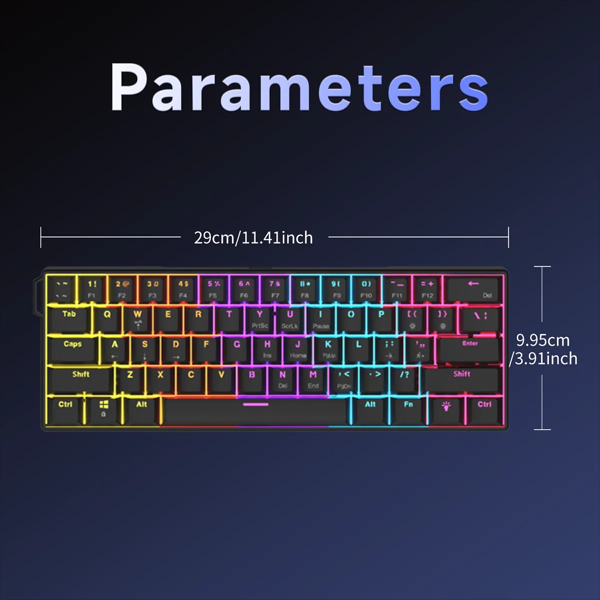 لوحة مفاتيح ميكانيكية سلكية AJ - مراجعة Gaming Keyboard Blue Switches وسعره