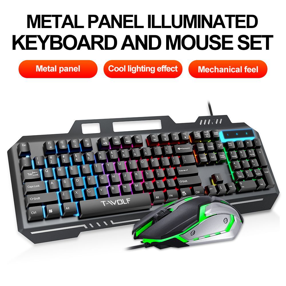 لوحة مفاتيح سلكية للألعاب T WO - مراجعة Gaming Keyboard Mouse Combo وسعره