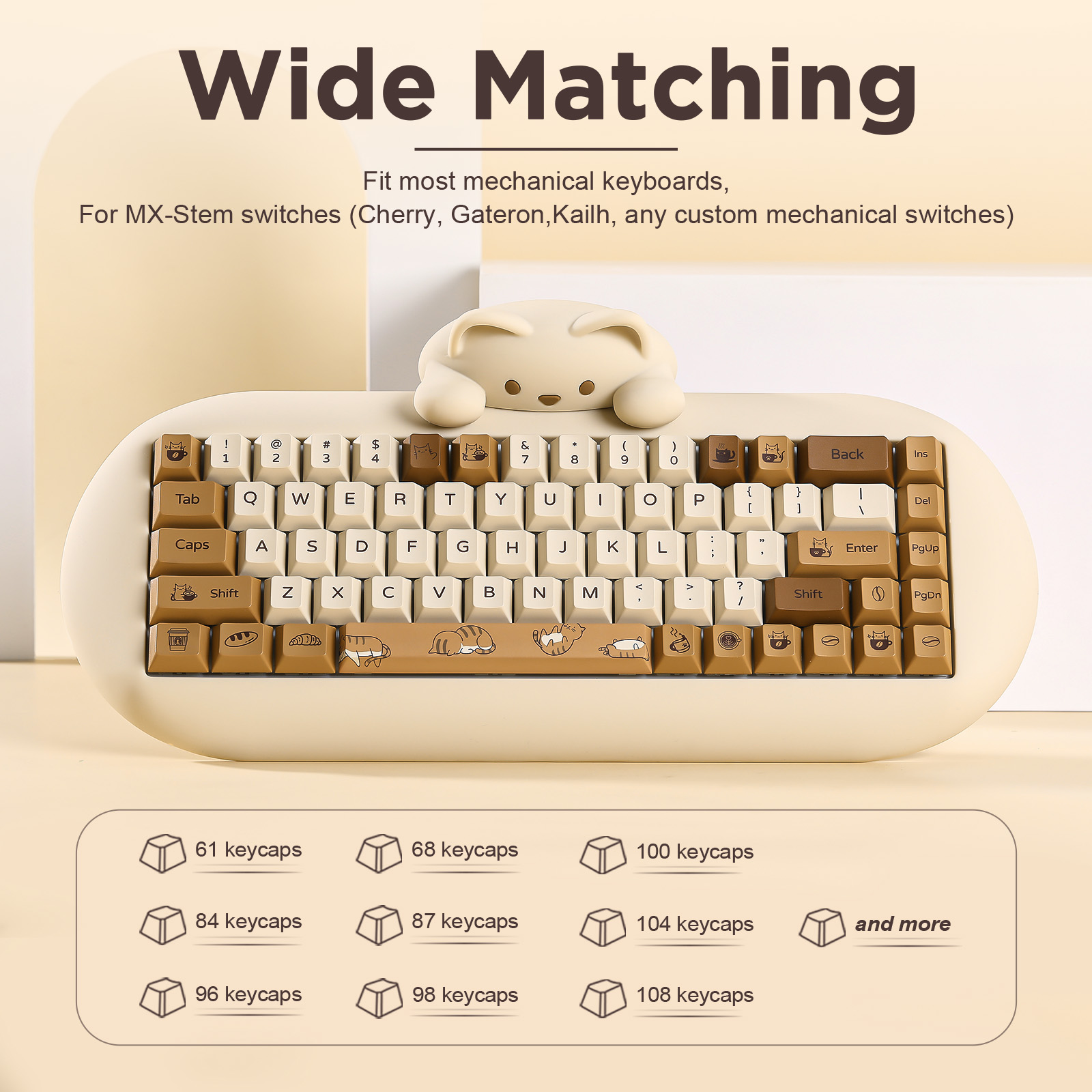 أغطية مفاتيح YUNZII Coffee Cat - مراجعة Gaming Keyboard Extension وسعره