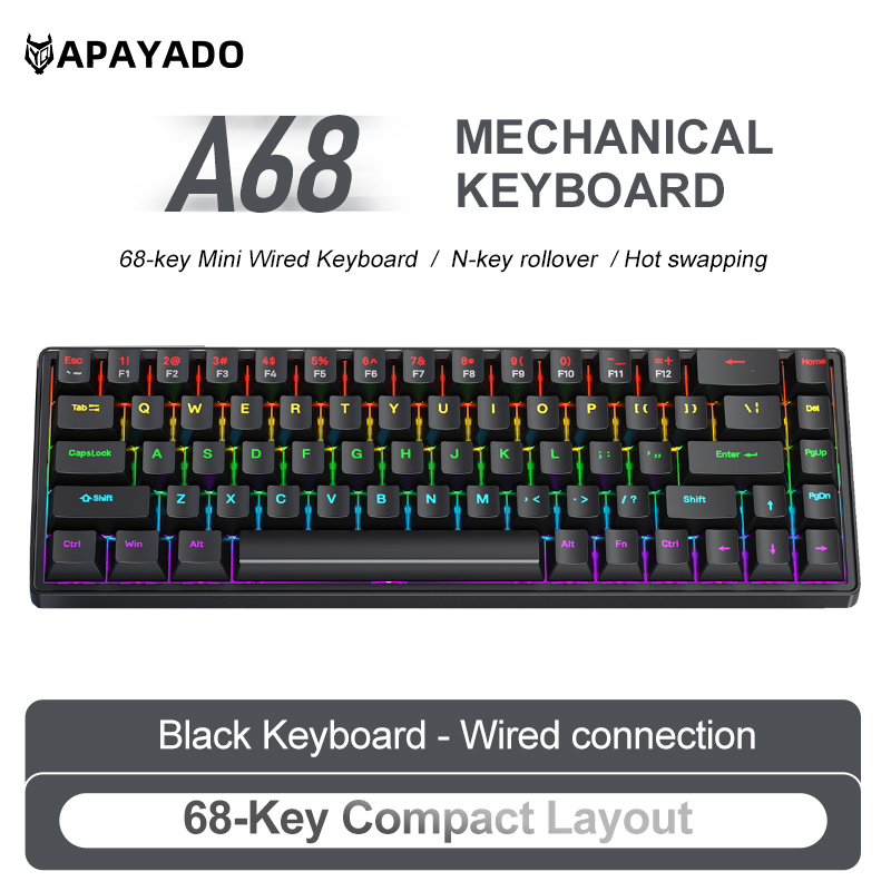 لوحة مفاتيح ميكانيكية سلكية AP - مراجعة Gaming Keyboard Blue Switches وسعره
